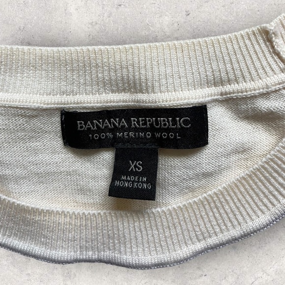 Banana Republic Sweater Colorblock Washable Merino Wool Red Women Size XS - Picture 4 of 4